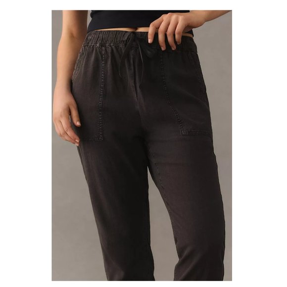 Anthropologie Pilcro Linen Drawstring Pants Oxford Black - XL - Picture 4 of 13